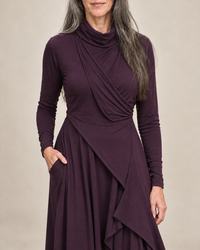 Sylvana | Draped Turtleneck Maxi Dress