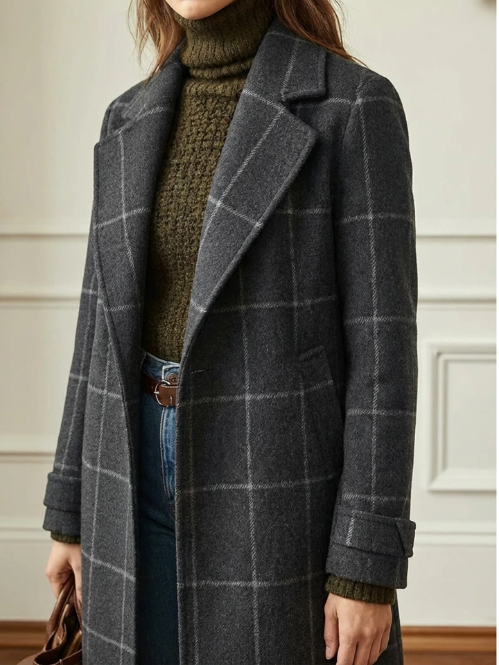 Elowen | Plaid Long Coat