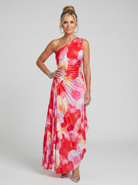 Taya™ One Shoulder Pleated Bodice Midi Dress