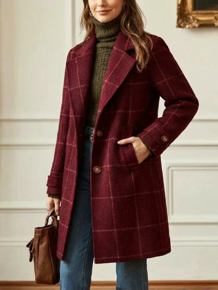 Elowen | Plaid Long Coat