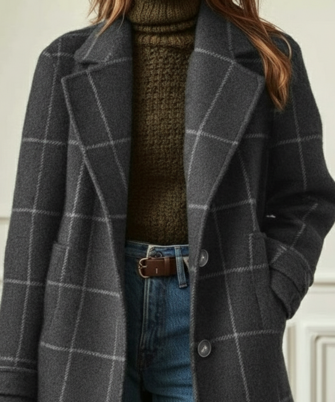 Jennifer | Wool Check Coat