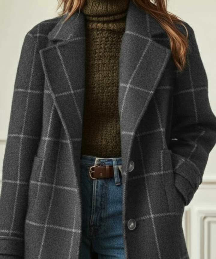 Jennifer | Wool Check Coat