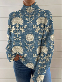 Gloria | Floral Turtleneck
