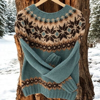 Vellaro™ | Elegant Vintage Knitted Jacquard Gilet