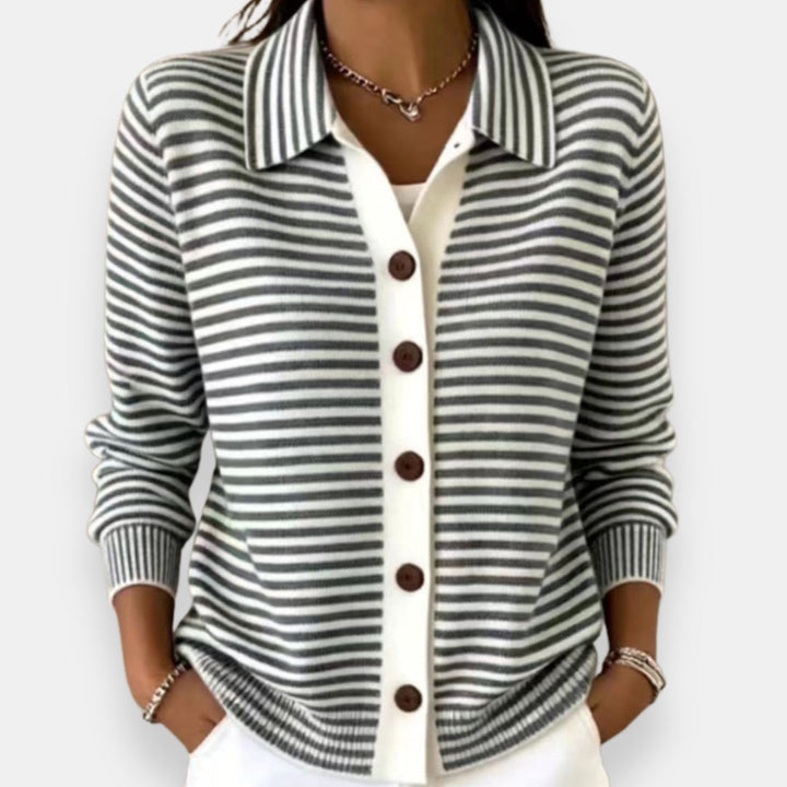 Nola™ | Striped Button Cardigan