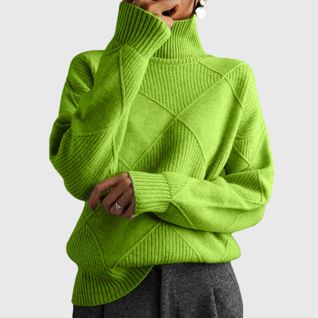 Annelise | Diamond-Knit Turtleneck