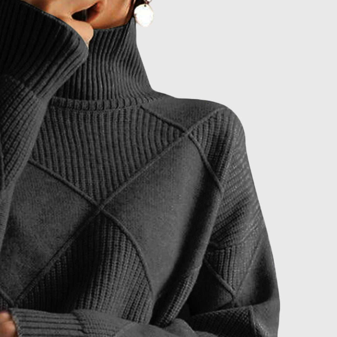 Annelise | Diamond-Knit Turtleneck