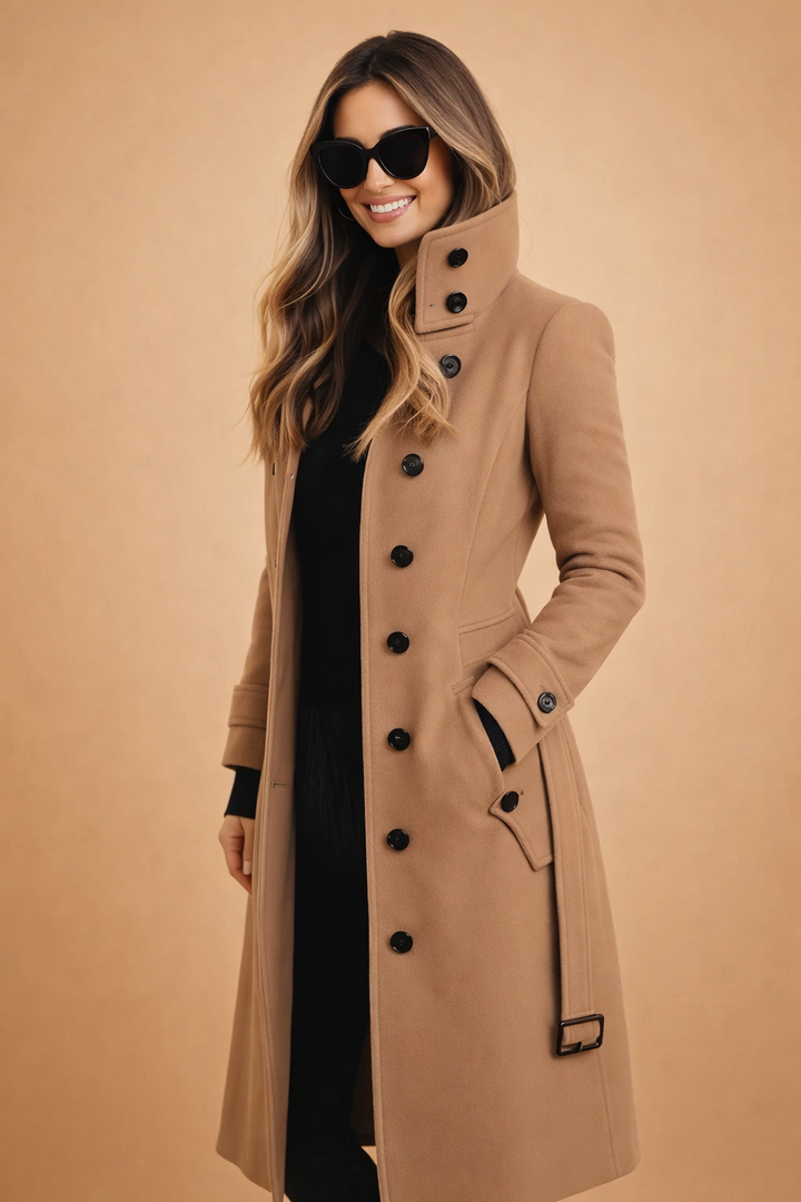 Amelia | Double-Breasted Stand-Collar Winter Coat
