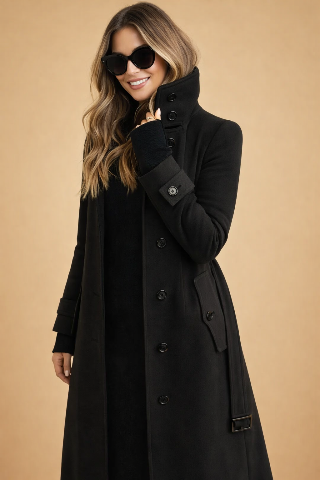 Amelia | Double-Breasted Stand-Collar Winter Coat
