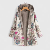 Sabrina | Floral Print Fleece-Lined Winter Coat