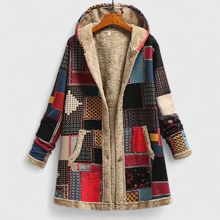 Sabrina | Floral Print Fleece-Lined Winter Coat
