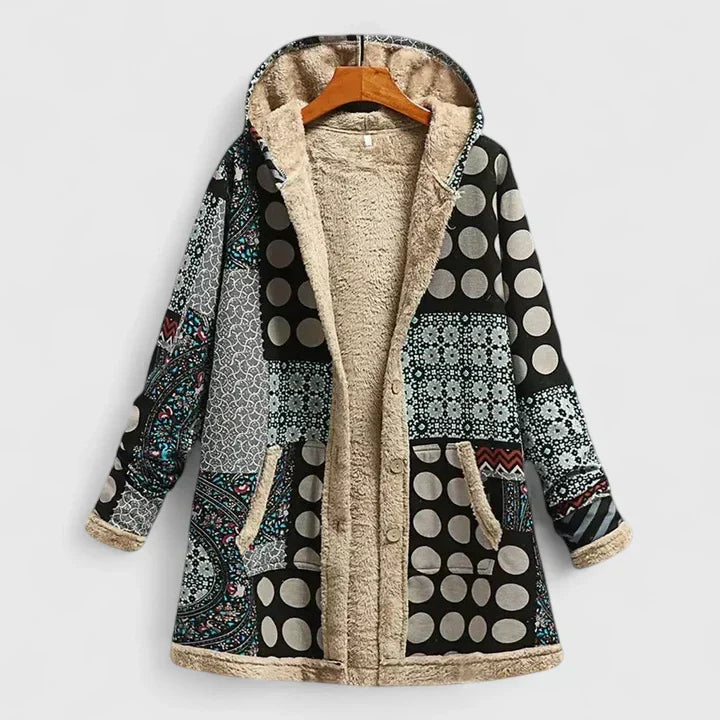 Sabrina | Floral Print Fleece-Lined Winter Coat