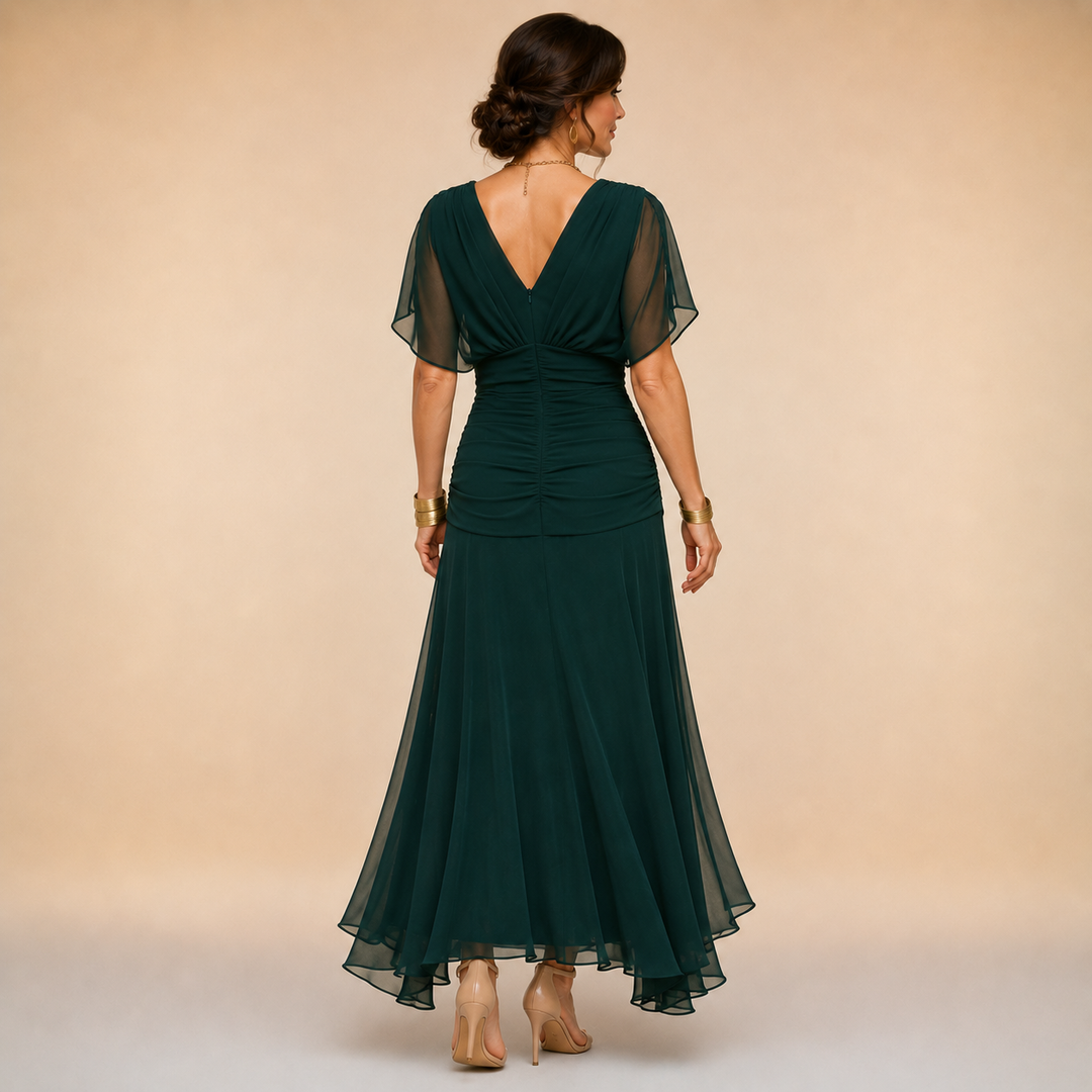 Emma | Draped V-Neck Maxi Dress