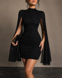Seraphina | Shimmer Cape Mini Dress