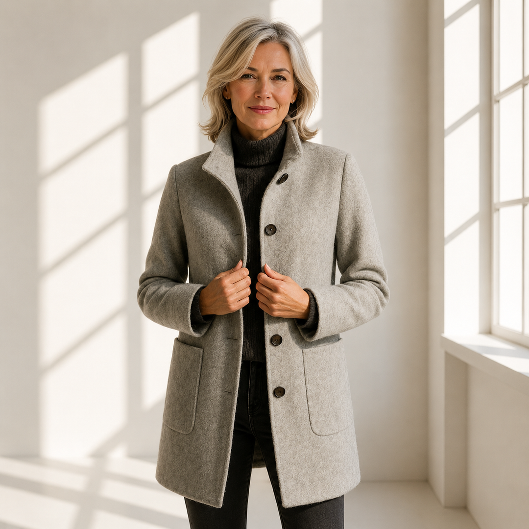 Eleonora | Button-Front Tailored Midi Coat
