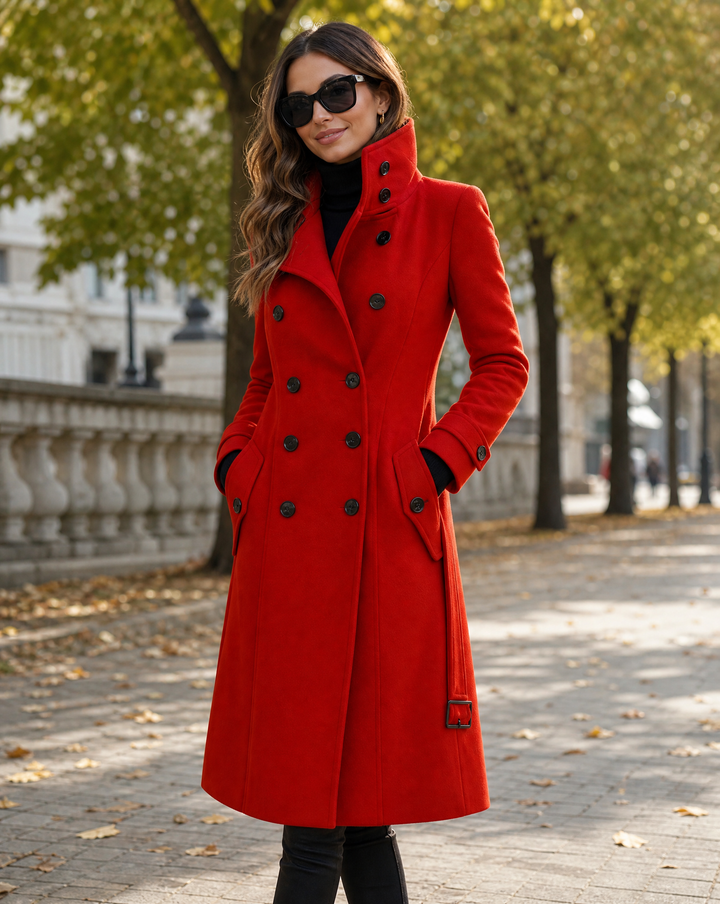 Amelia | Double-Breasted Stand-Collar Winter Coat