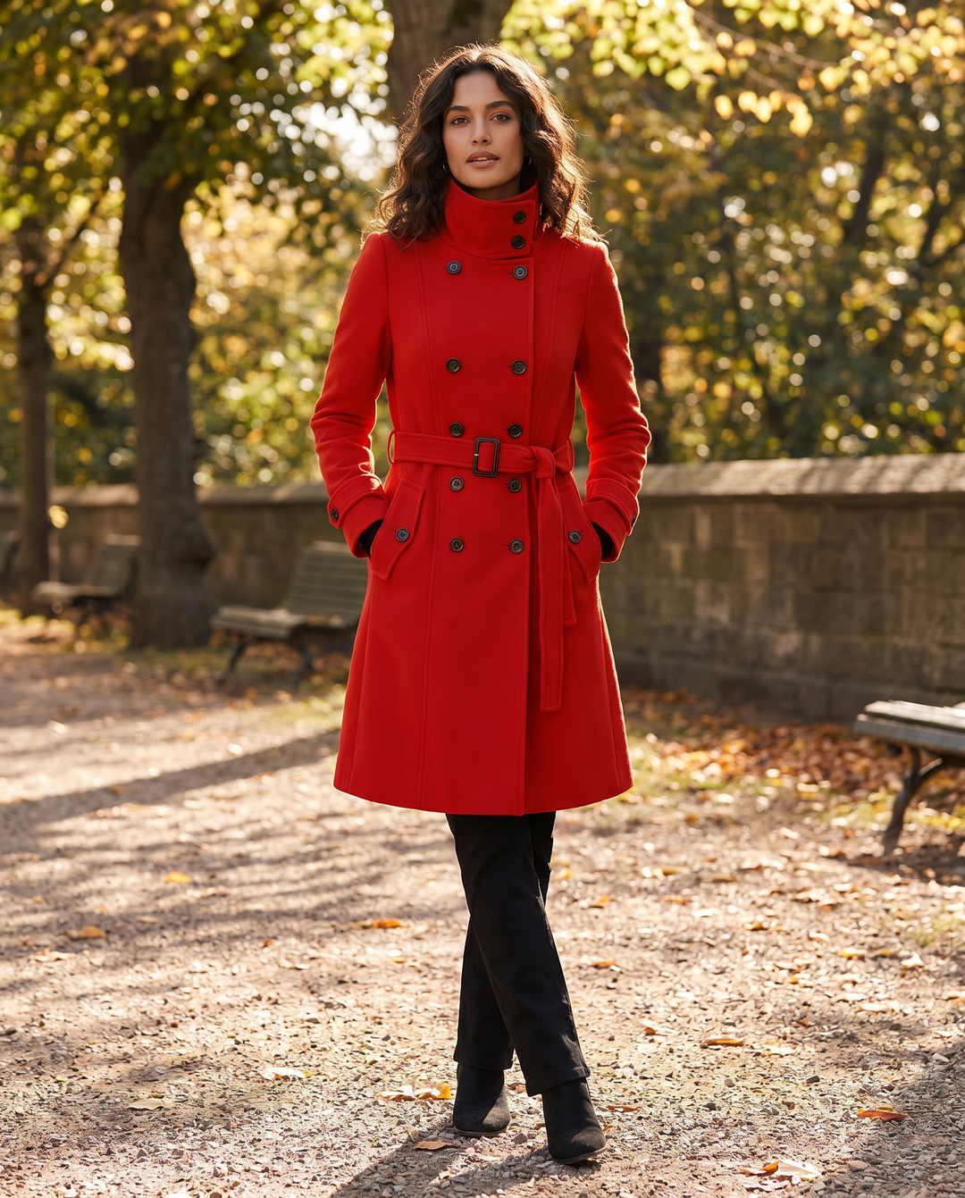 Amelia | Double-Breasted Stand-Collar Winter Coat