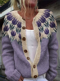 Yvonne™ | Vintage Floral Knit Cardigan Sweater