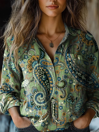 Britta™ | Vintage Paisley-Print Blouse