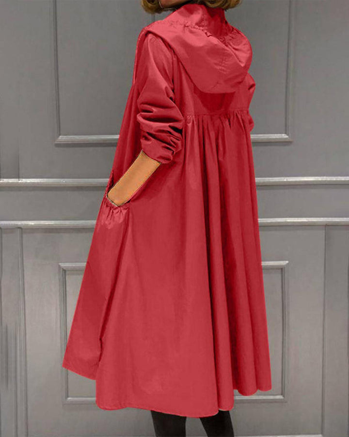Delphine | Long Hooded Trench Coat