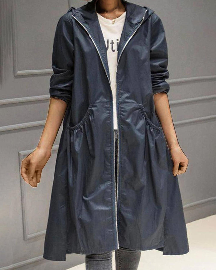 Delphine | Long Hooded Trench Coat
