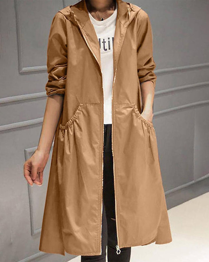 Delphine | Long Hooded Trench Coat