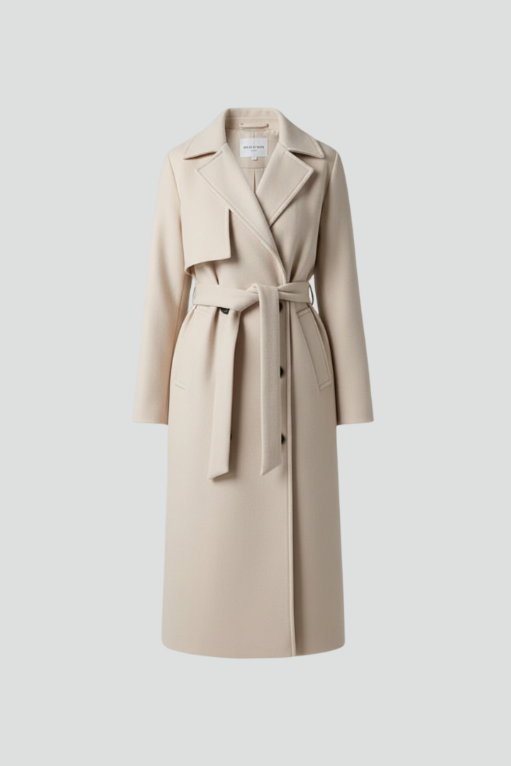 Vivienne | Long Belted Double-Breasted Coat