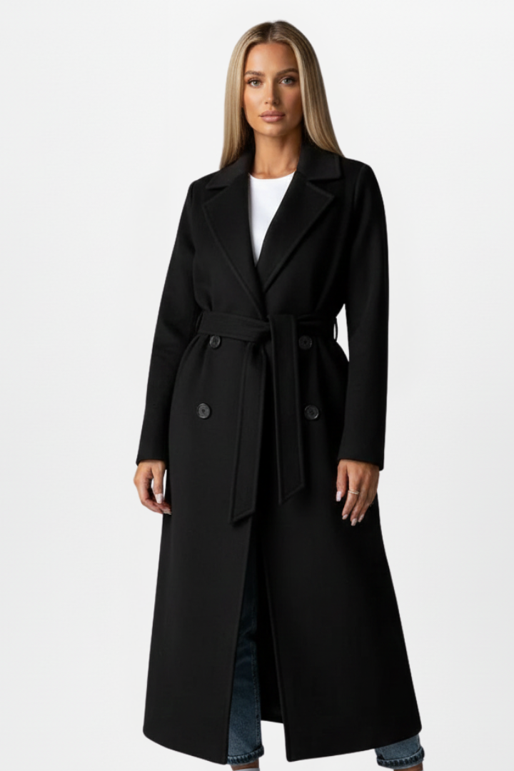 Vivienne | Long Belted Double-Breasted Coat
