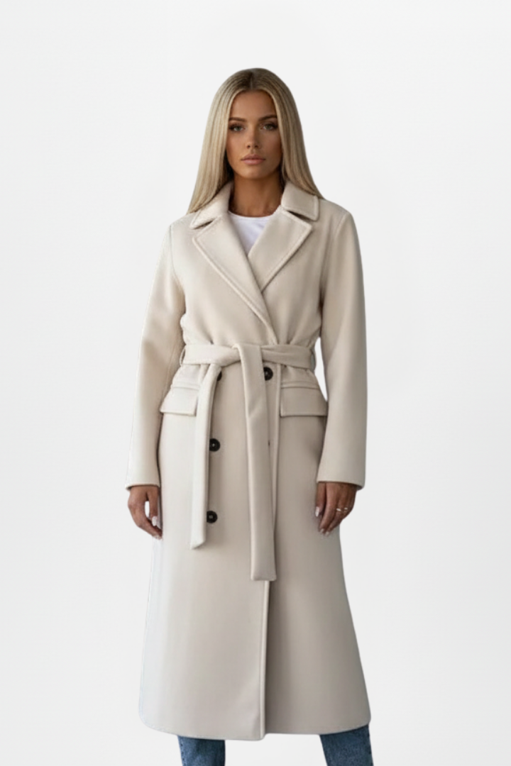 Vivienne | Long Belted Double-Breasted Coat