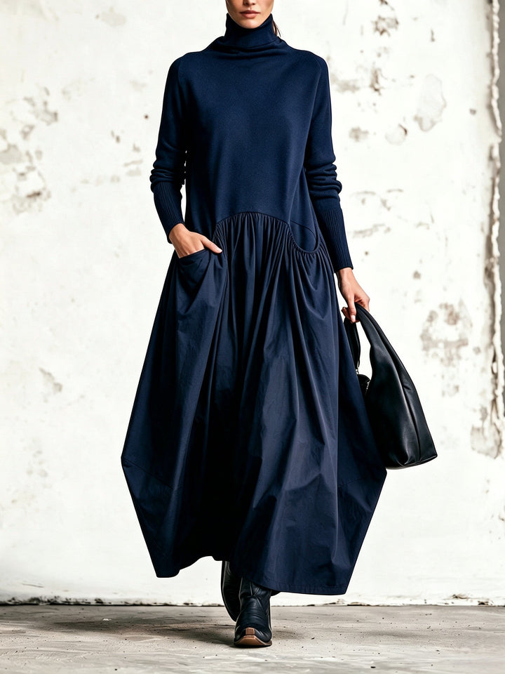 Odessa | High-Neck Pocket Maxi Dress