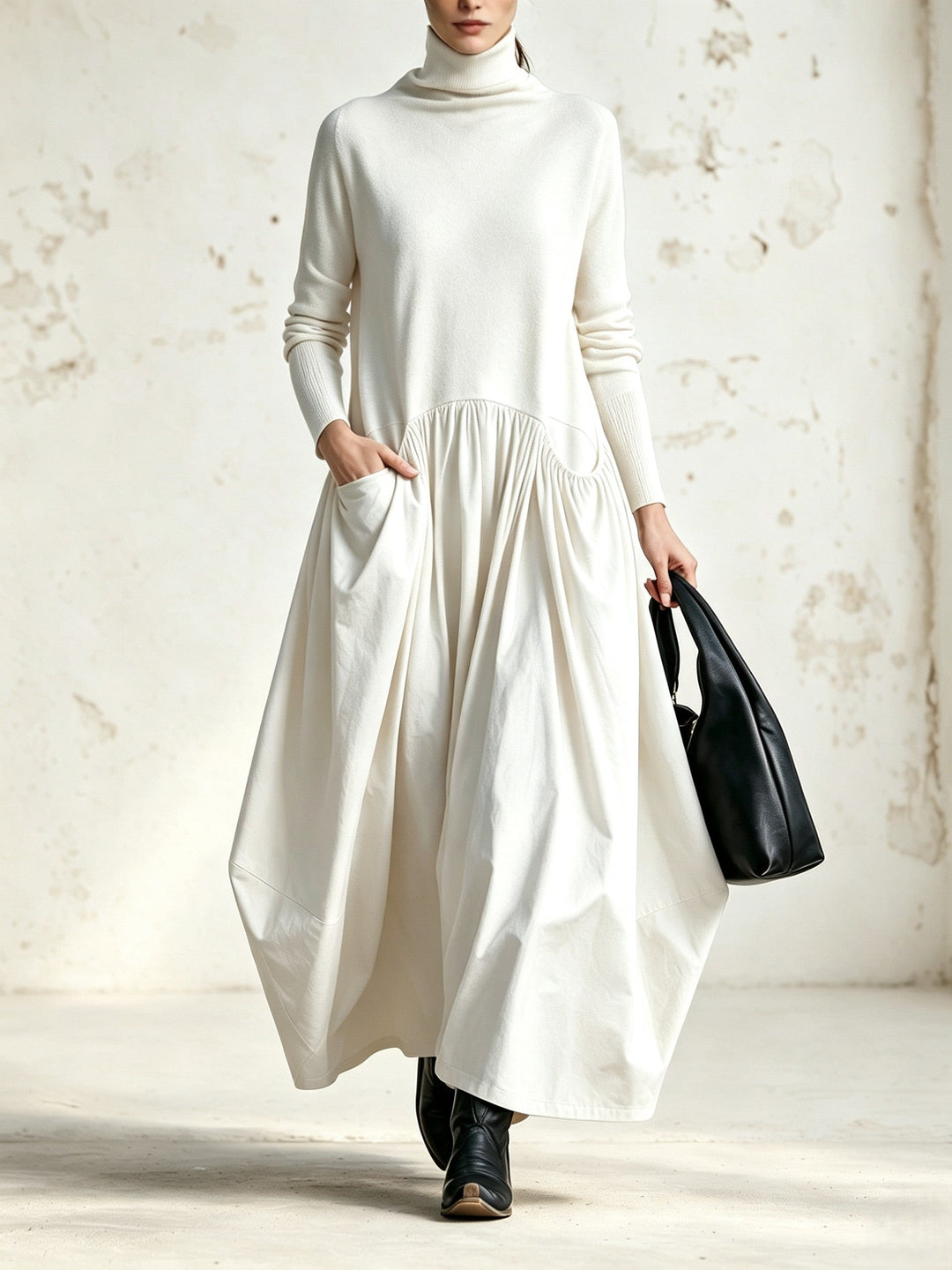 Odessa | High-Neck Pocket Maxi Dress
