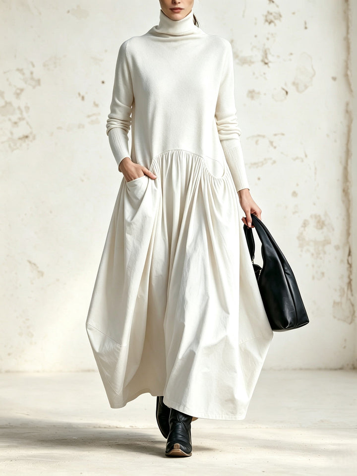 Odessa | High-Neck Pocket Maxi Dress