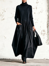 Odessa | High-Neck Pocket Maxi Dress