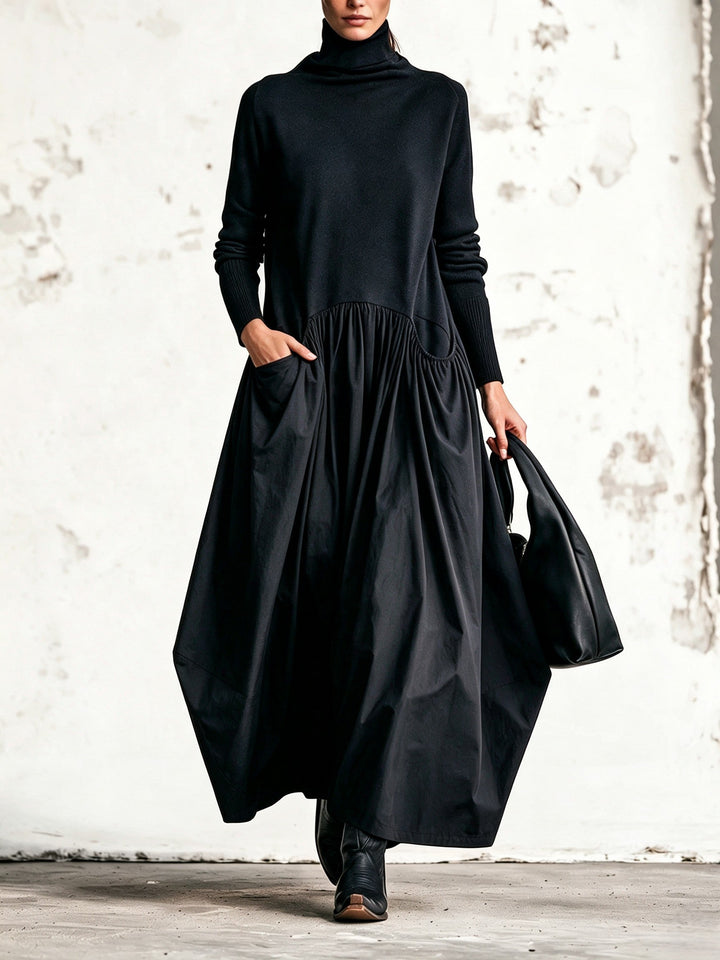Odessa | High-Neck Pocket Maxi Dress