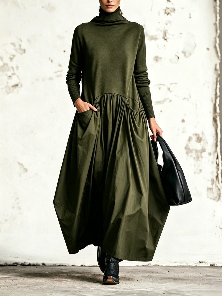 Odessa | High-Neck Pocket Maxi Dress