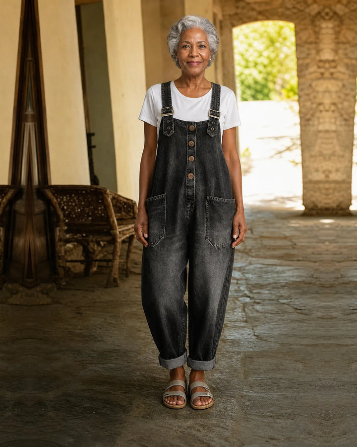 Alicia | Vintage Denim Overall with Adjustable Straps