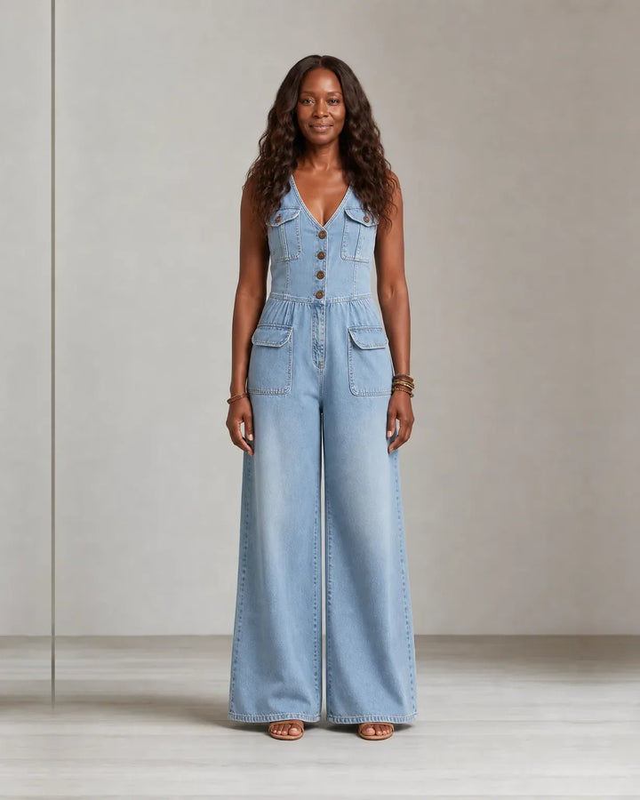 Gabrielle | Relaxed Wide-Leg Denim Overall
