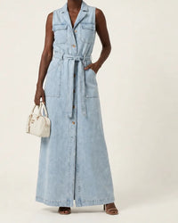 Ines | Classic Denim Maxi Dress