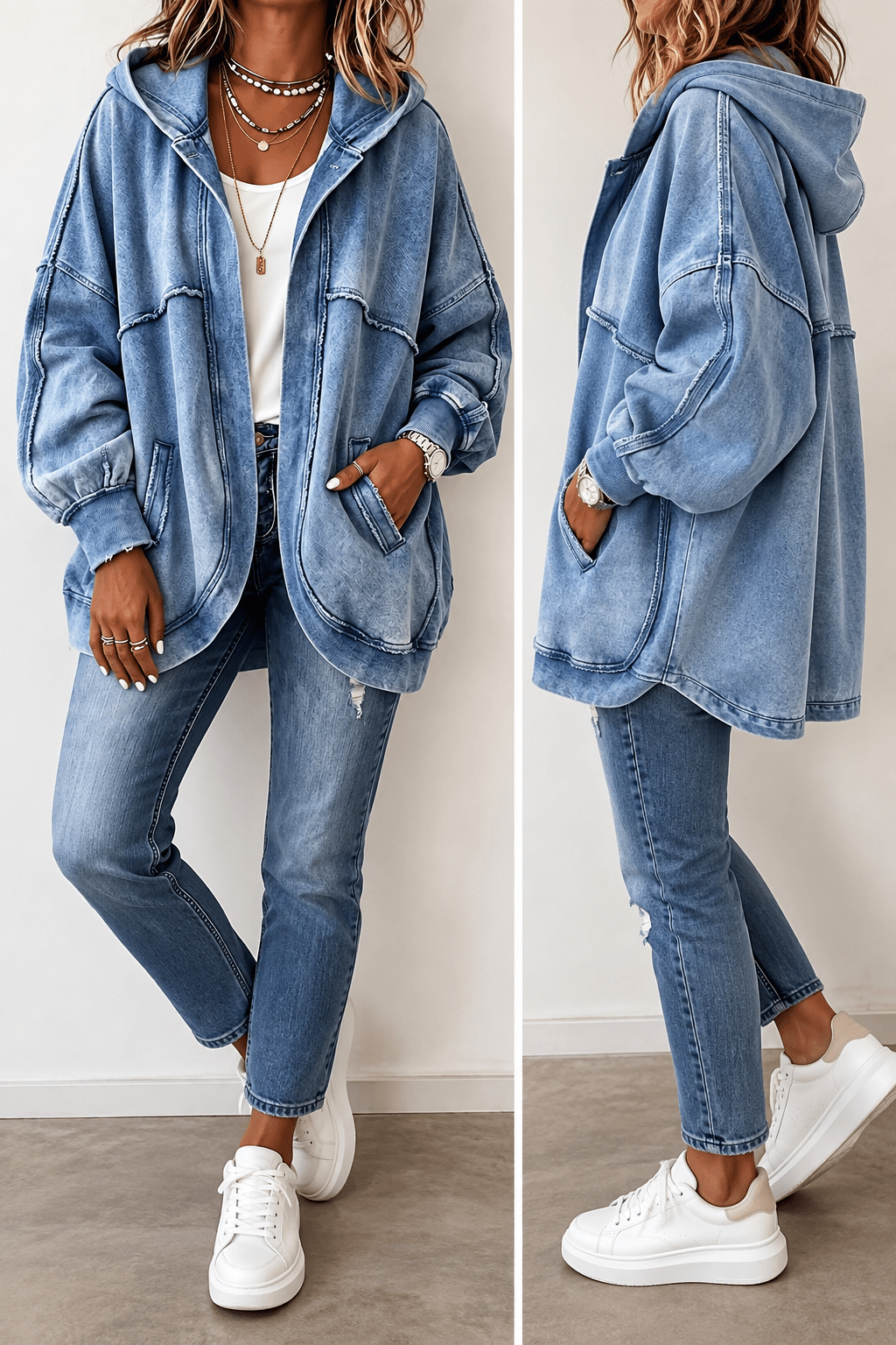 Jessica | Cozy Vintage-Washed Hooded Jacket