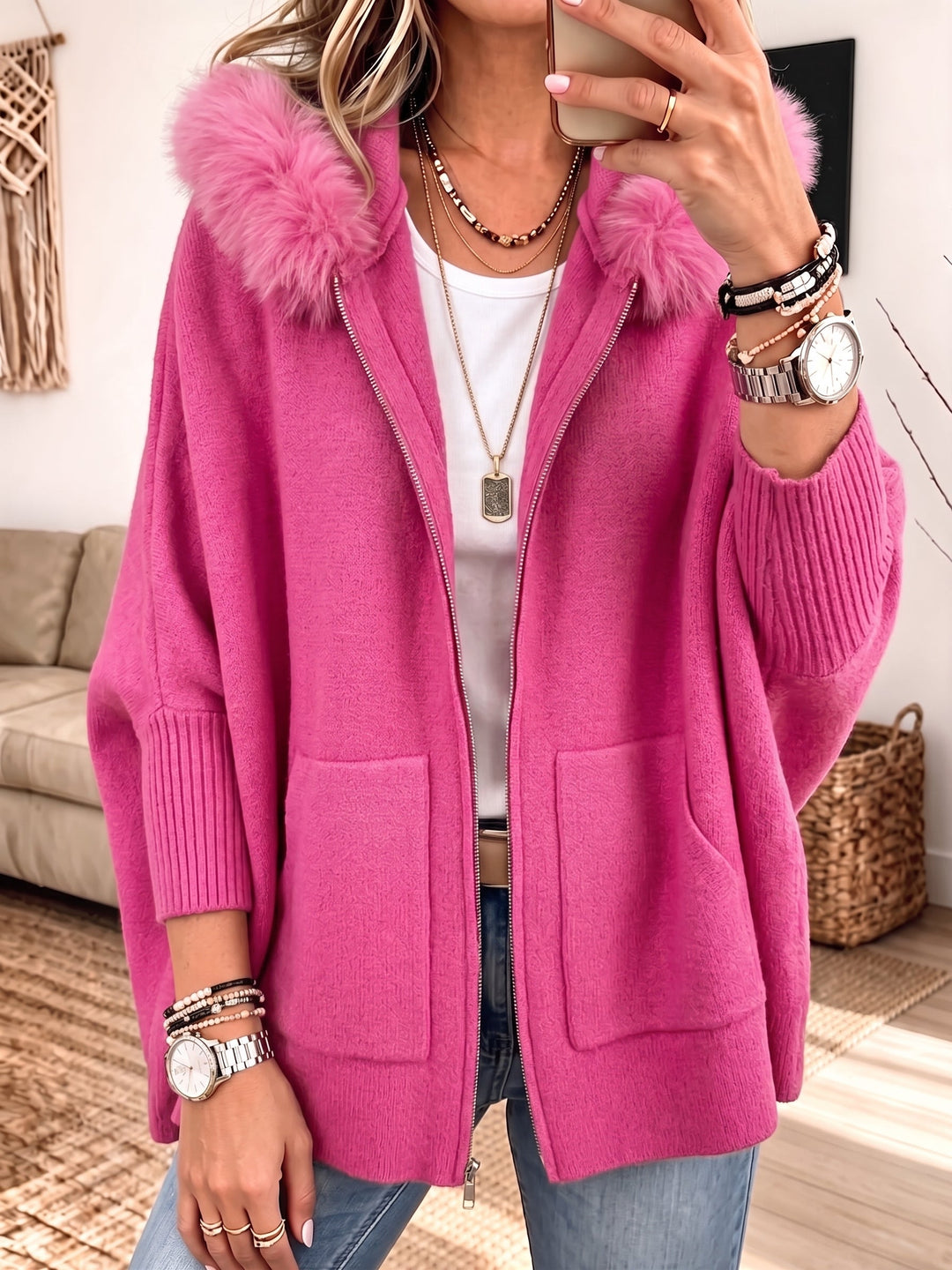 Sandra | Cozy Hooded Knit Cardigan
