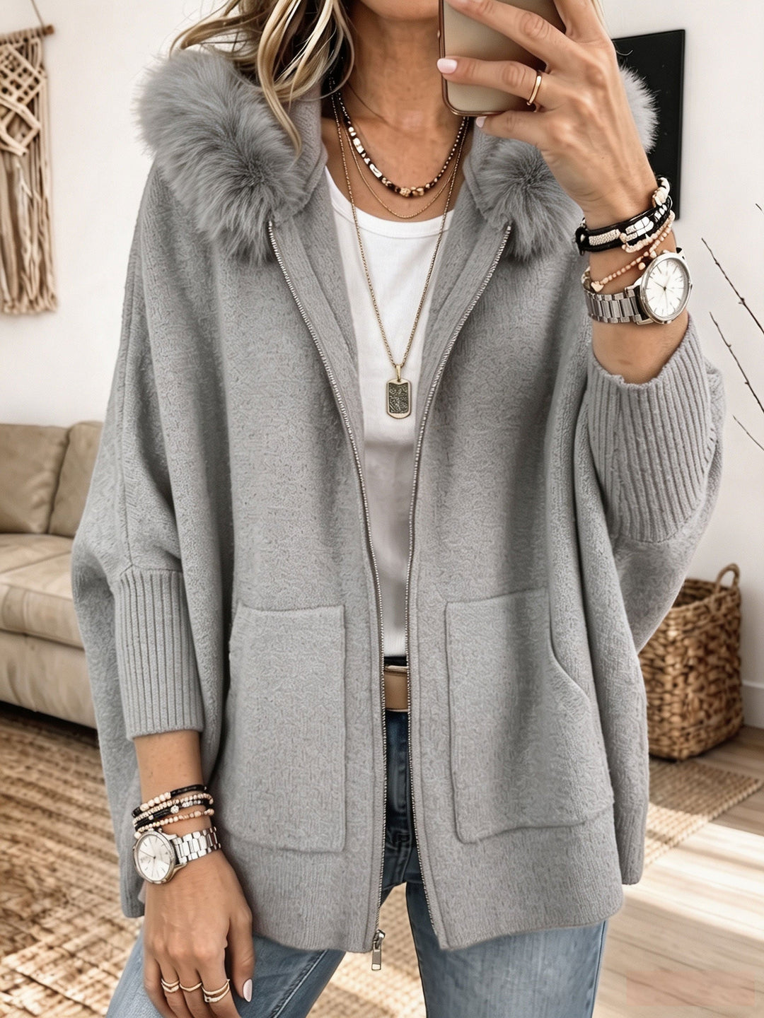 Sandra | Cozy Hooded Knit Cardigan