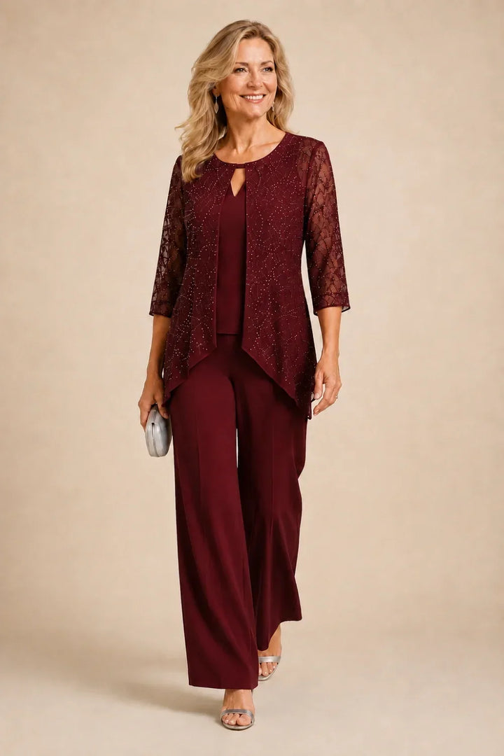 Marisol | Beaded Lace Pant Suit