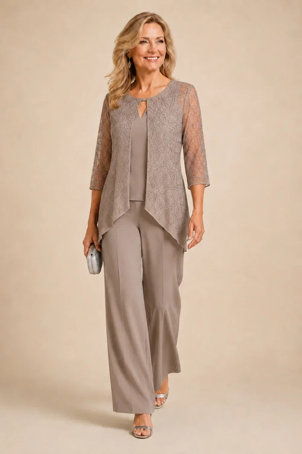 Marisol | Beaded Lace Pant Suit