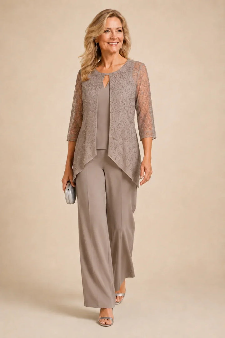Marisol | Beaded Lace Pant Suit