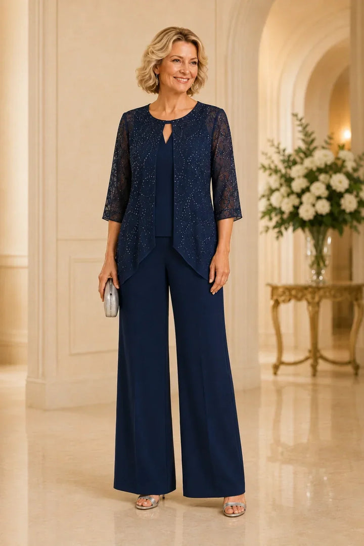 Marisol | Beaded Lace Pant Suit