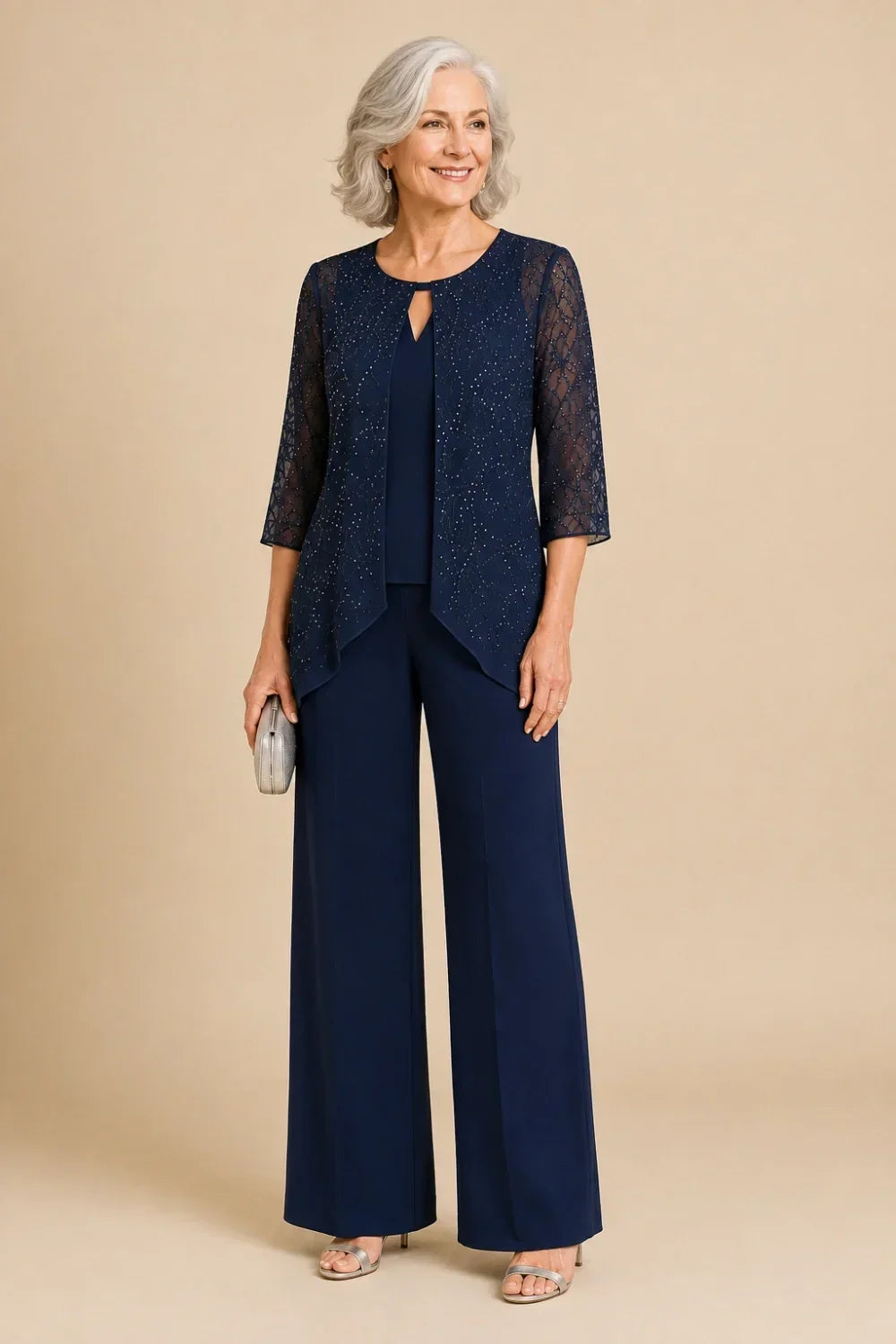 Marisol | Beaded Lace Pant Suit