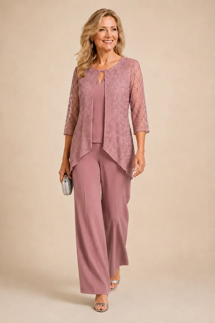 Marisol | Beaded Lace Pant Suit