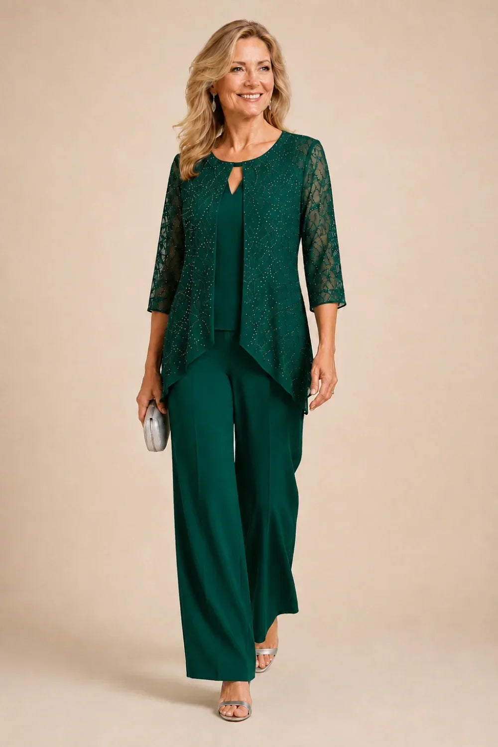Marisol | Beaded Lace Pant Suit