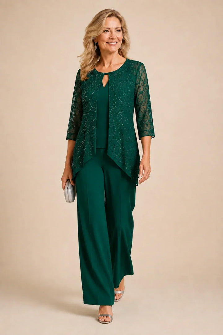 Marisol | Beaded Lace Pant Suit