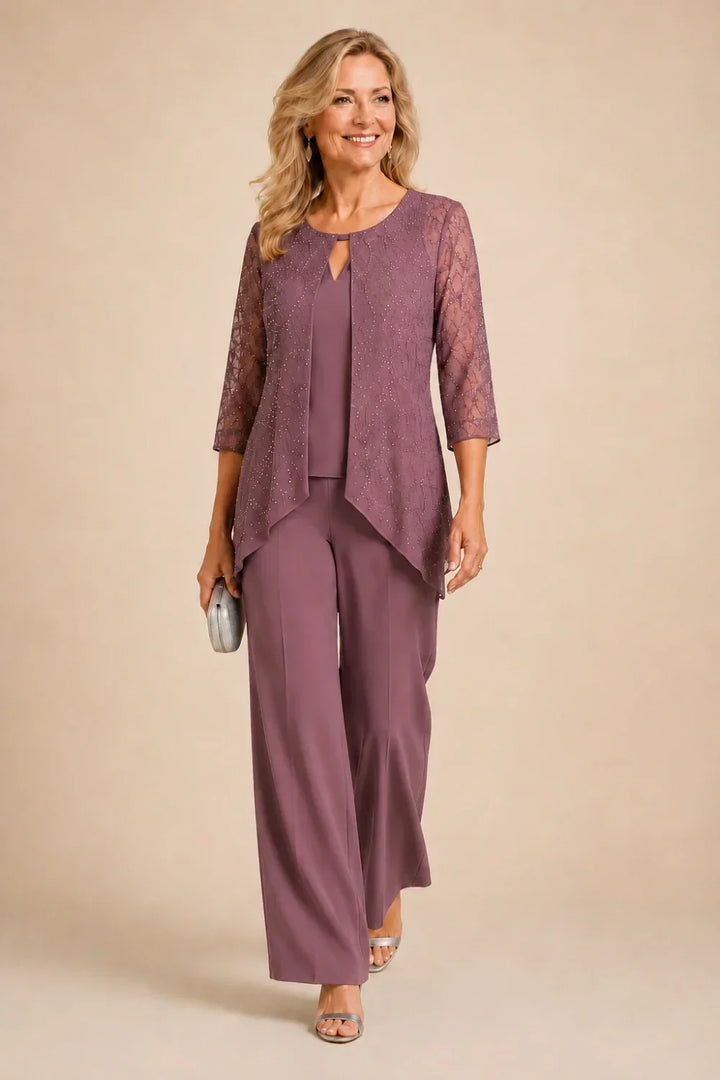 Marisol | Beaded Lace Pant Suit